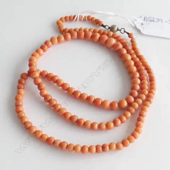 RED CORAL BEAD NECKLACE