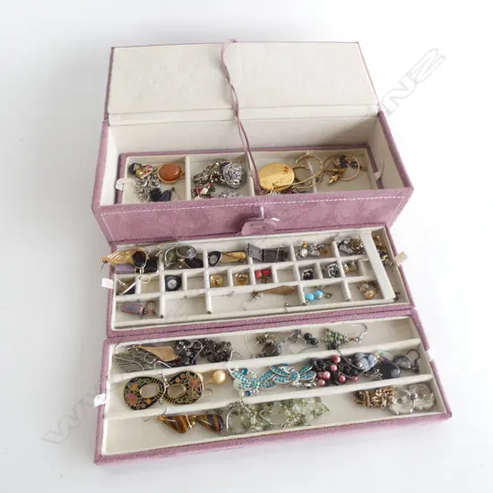PANDORA PINK JEWELLERY 3 TRAY BOX + ASST. CONTENTS 