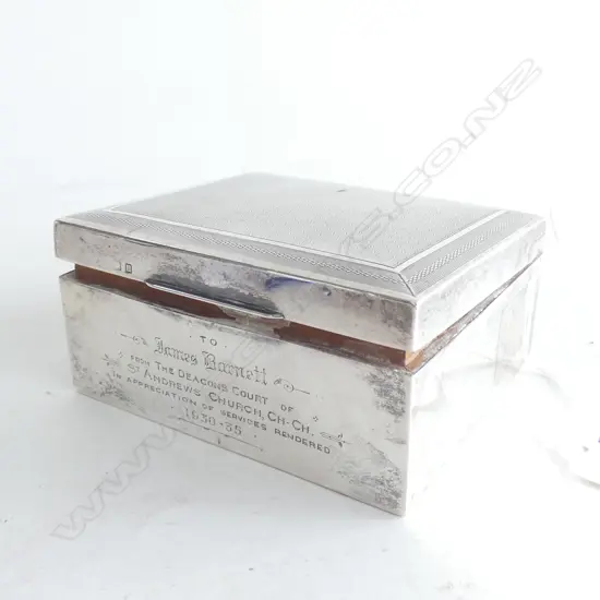 STG SILVER LINED BOX B'HAM 1919 W.100mm 215 GRAMS 