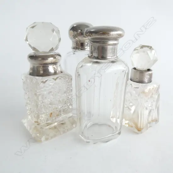 4 CRYSTAL SCENT BOTTLES (2 STG)