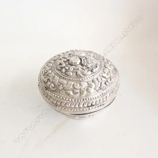 INDONESIAN SILVER TRINKET BOX 