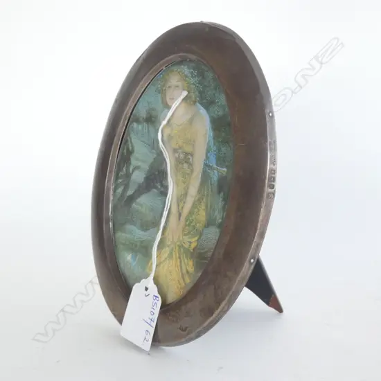 STG SILVER OVAL PHOTO FRAME B'HAM 1914 180x130mm