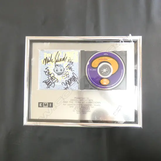FRAMED JESUS JONES PRESENTION CD FROM EMI MAY 1991 350 X 260 MM