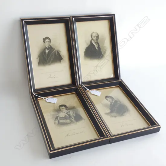 SET OF 4 19thC GENTLEMEN PRINTS 205x125mm