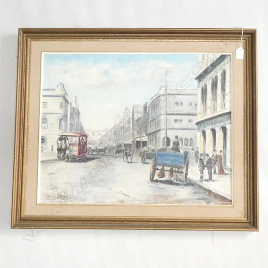 MARIE FURNESS OIL CORNER OF CUSTOMS & QUEEN STREET 600 X 470MM