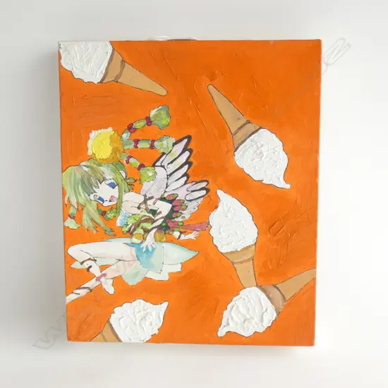 CAROLINE LARSON OIL ON CANVAS JAPAN LANDSCAPE 1 ORANGE 2006  310 X 250 MM