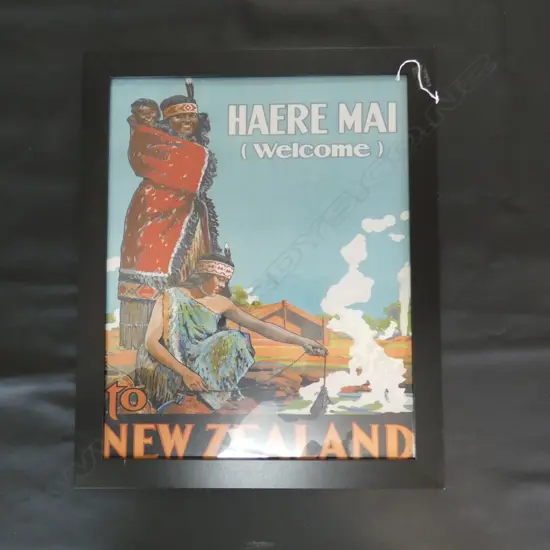 POSTER PRINT 'HAERE MAI (WELCOME) TO NZ. 490X390mm