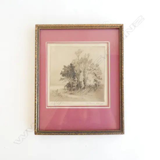 CONNIE LLOYD ETCHING 'A QUIET CORNER' 140 X 140MM