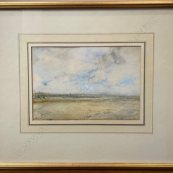 JULES LESSORE (FRENCH) 1845-1892, SHIPS AT LOW TIDE, 240 x 165mm