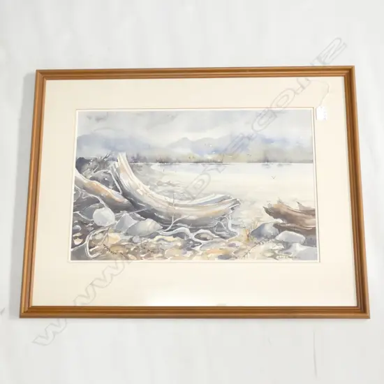 A M BANNOCK W/C COASTAL LANDSCAPE SCENE 360 X 550MM