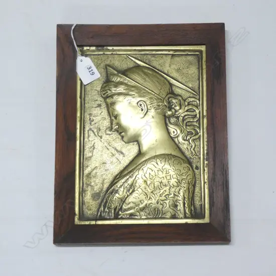 FRAMED BRASS PORTRAIT PLAQUE 230x165mm