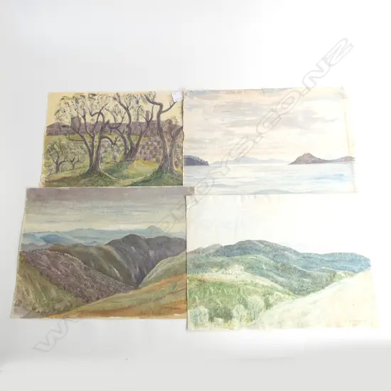 GEOFFREY FAIRBURN (1905-99), 4 SIGNED, UNSIGNED & UNFRAMED W/Cs,  (Ex ESTATE) 