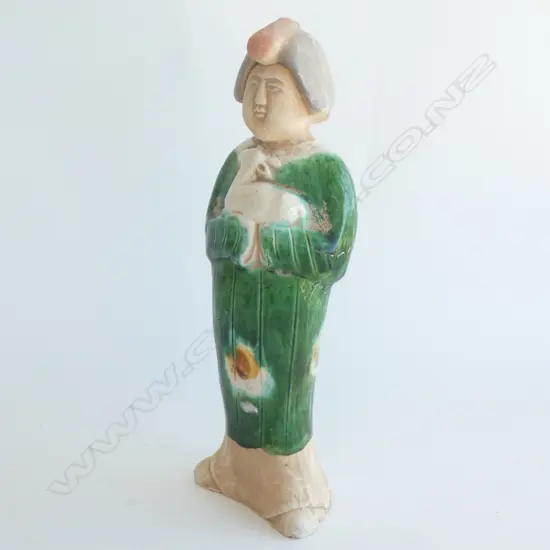 TANG STYLE ORIENTAL FIGURE WITH LAMB H. 295MM