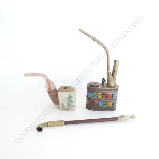 3 ORIENTAL PIPES; OPIUM ETC