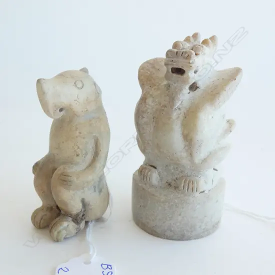 PR ORIENTAL STONE CARVED CREATURES - LARGEST 88MM 1 A/F 