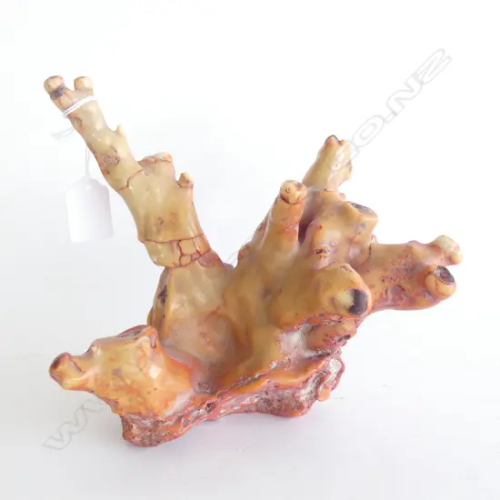 LARGE PIECE OF DYED RED CORAL W.220mm