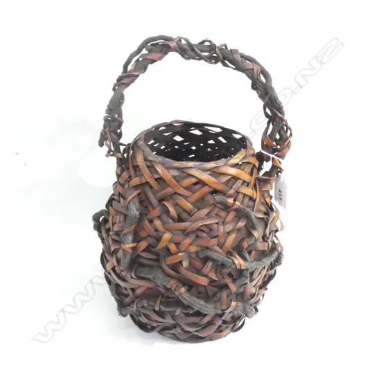 19TH C WOVEN BAMBOO AND ROOT FORM IKEBANA BASKET H350MM