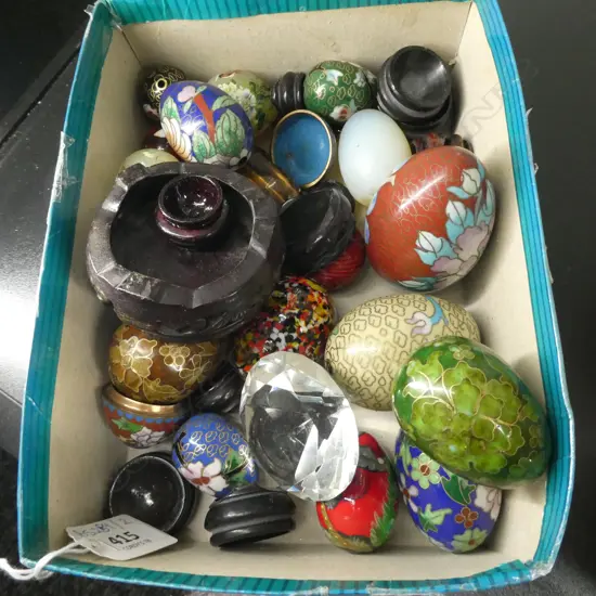 ASST. CLOISONNE / AGATE EGGS ETC