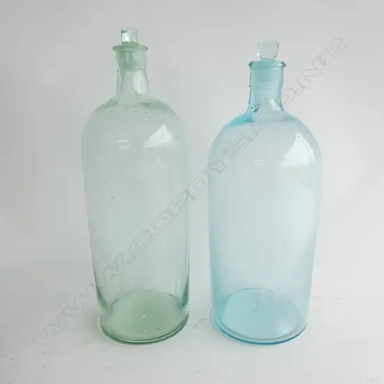 2 CLEAR GLASS BOTTLES H.370mm