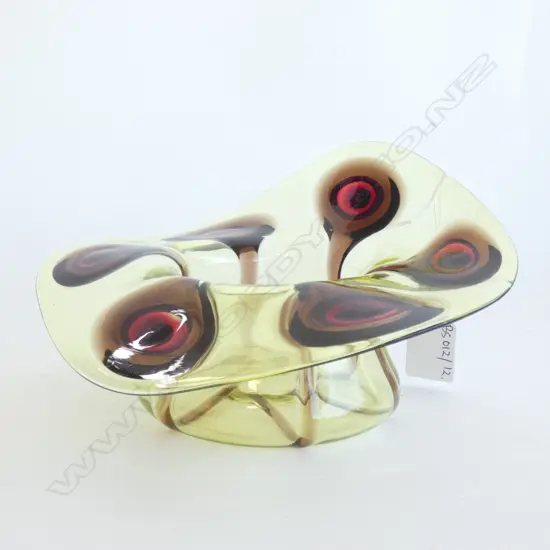 ART NOUVEAU ART GLASS VASE (SMALL RIM CHIP) 200mm dia