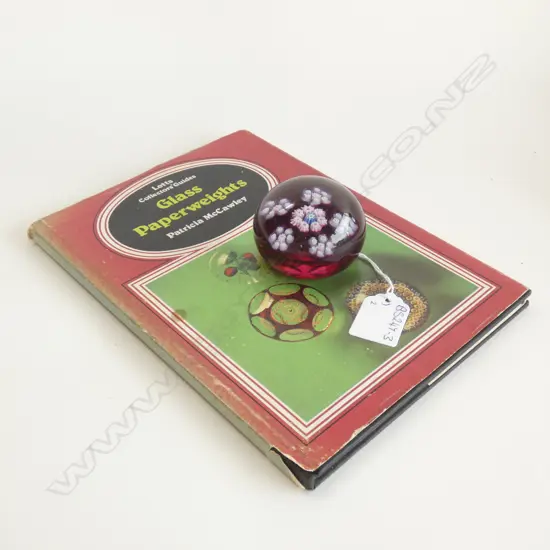 MILLIFIORE PAPER WEIGHT AND BOOK