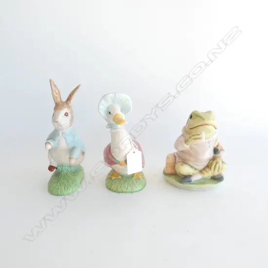 3 BEATRIX POTTER FIGURINES...
