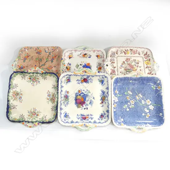 MASON IRONSTONE 6 2 HANDLED PLATES MIXED PATS