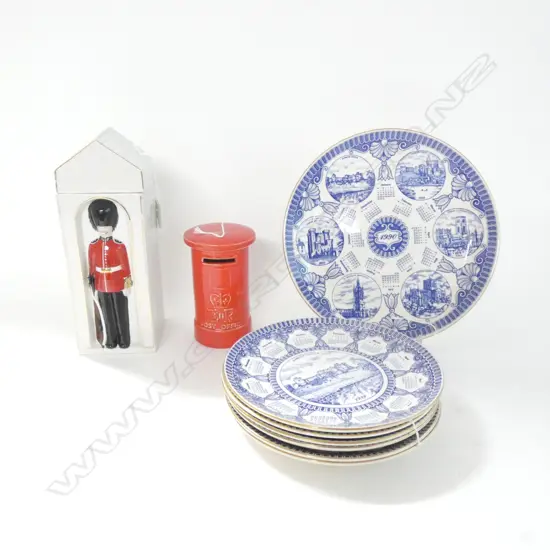 MASON IRONSTONE 7 PLATES MONEY BOX & DECANTER