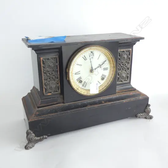 LATE 19thC ANSONIA MANTEL CLOCK w. KEY W.410mm