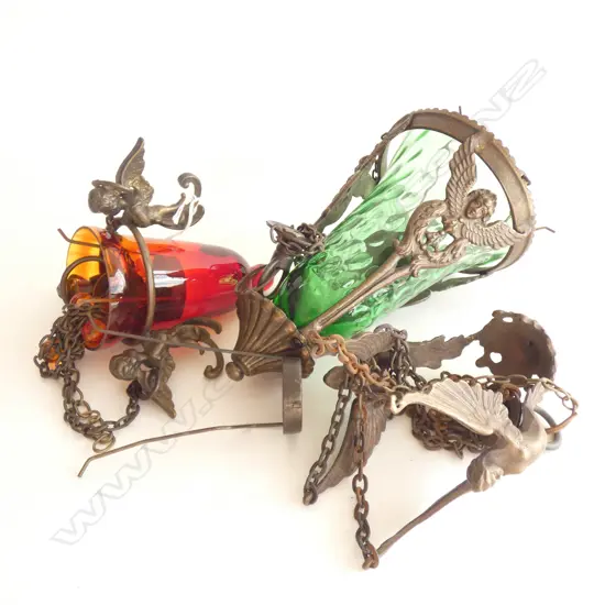 3 ANTIQUE STYLE CANDLEHOLDERS H.200mm