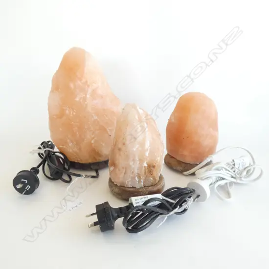 3 PINK HIMALAYAN SALT LAMPS H.240mm