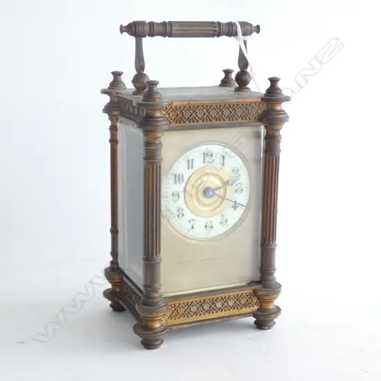 CARRIAGE CLOCK; MACKAY CUNNINGHAM PARIS H.155mm