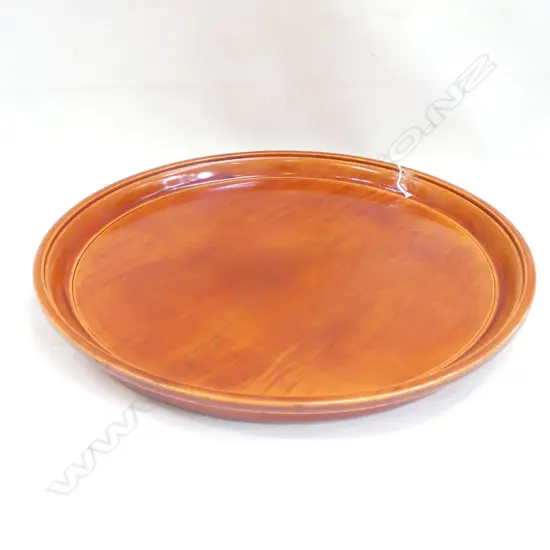 JAPANESE LACQUERED HORSE CHESTNUT BURL WOOD TRAY W387