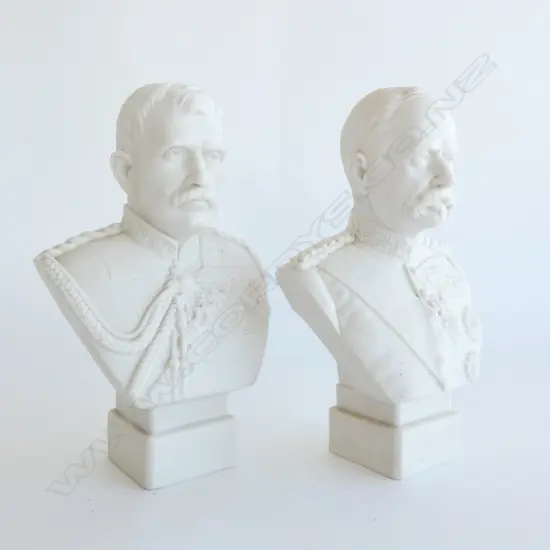PR PARIONWARE BOER WAR BUSTS; GENRAL MACDONALD & LORD ROBERTS H.195mm