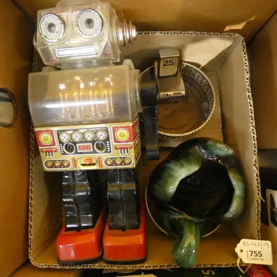 BOX LOT TOY ROBOT H.280mm, SWAN ETC