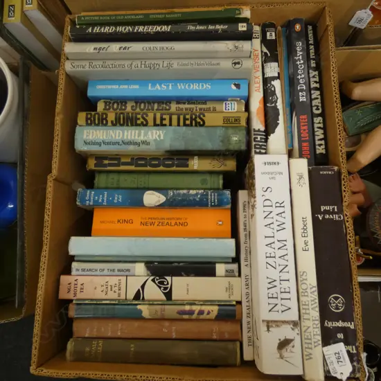 BOX LOT BOOKS; NZ HISTORY & BIOS
