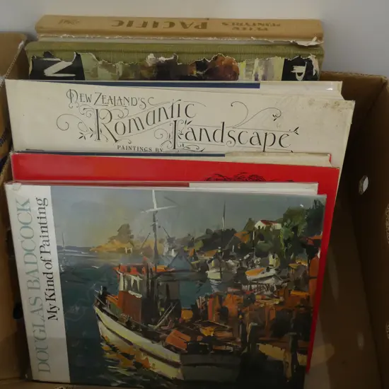 BOX LOT BOOKS; NZ ART MCINTYRE ETC