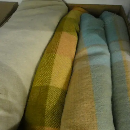 BOX LOT WOOLLEN BLANKETS
