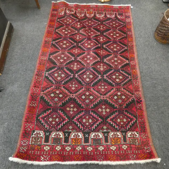 AFGHAN TURKOMAN MACHINE KNOTTED RUG 1980 X 1400mm