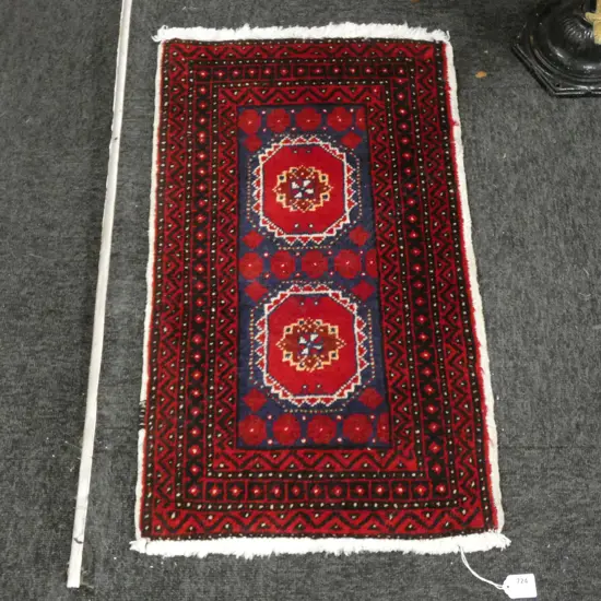 #274G PERSIAN BALUCHI HAND KNOTTED RUG 67 X 42 CM