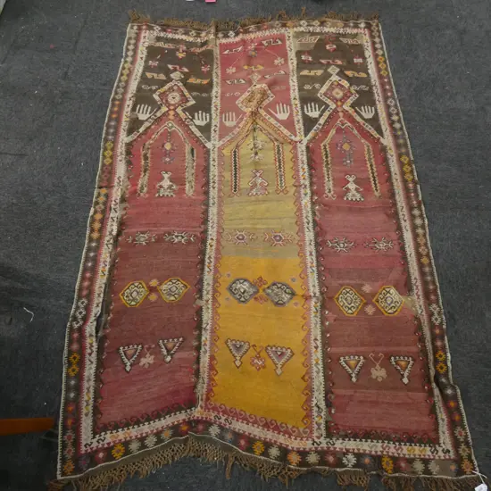 ANTIQUE ANATOLIAN PRAYER KILIM 1960 x 1280mm