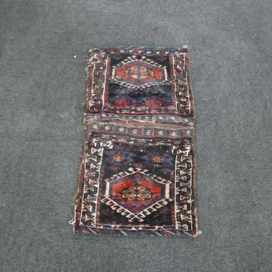 ANTIQUE IRANIAN HANDKNOTTED SADDLE BAG 1200 x 510mm