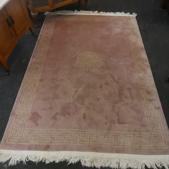 LG CHINESE WOOL RUG - DUSTY PINK some marks