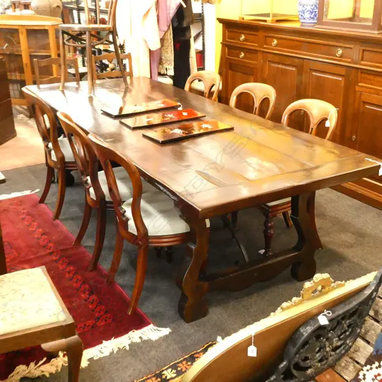 LG OLD FRENCH OAK DINING TABLE 2700 X 1040MM