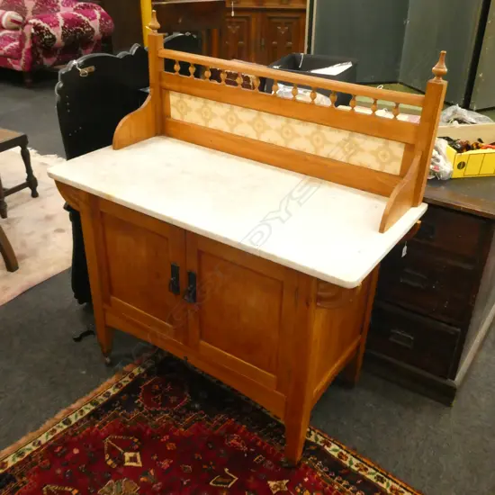 EARLY 20thC TILED BACK WASH STAND AF...