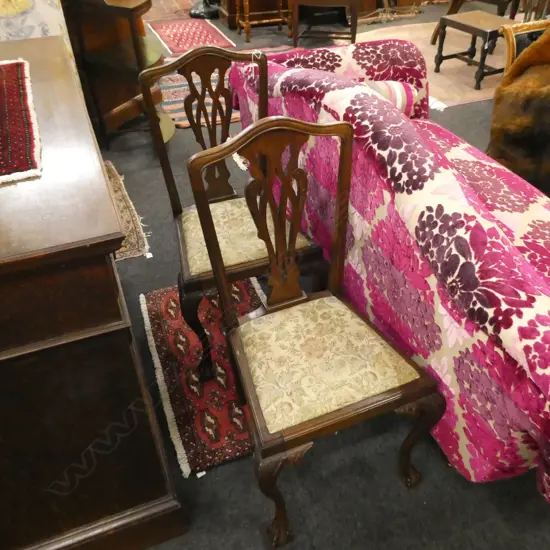 PAIR OF GEORGIAN STYLE BALL & CLAW SIDE CHAIRS