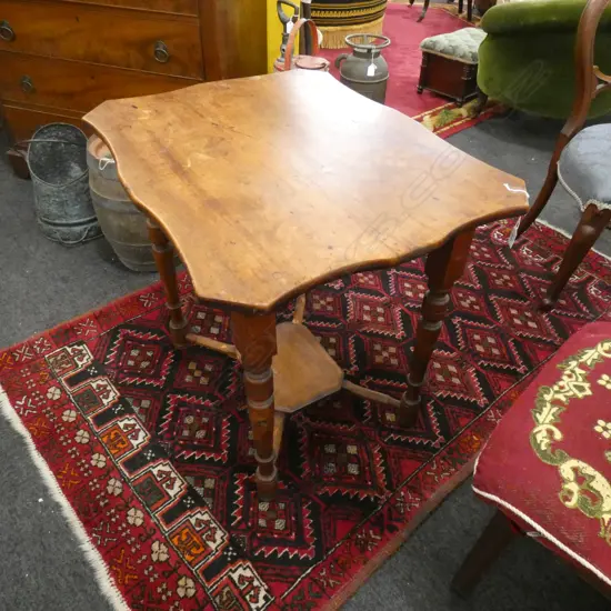 COLONIAL OCCASIONAL TABLE 580 X 700MM borer to base stretchers