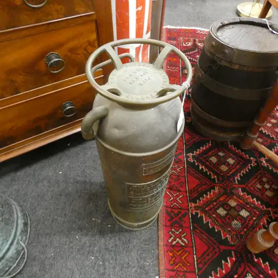 OLD COPPER FIRE EXTINGUISHER H. 580MM