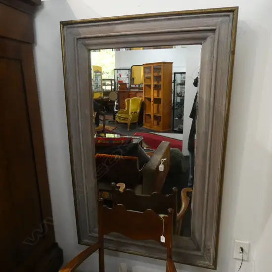 LARGE PAINTED WOODEN MIRROR BRASS EDGE 1400x900mm