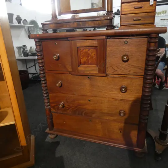 LATE VICTORIAN MAHOGANY SCOTCH CHEST (some attention required)